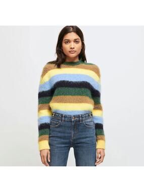 Maje Striped Mohair Sweater